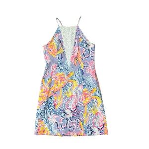 Lilly Pulitzer Pearl Shift Pink Lilac Verbena Snappy Seashell Zipper Dress 2